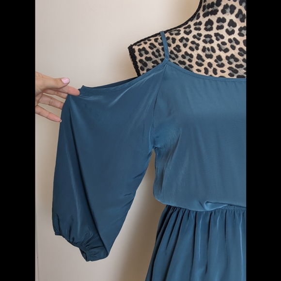 Everly Dresses & Skirts - Everly Light blue cold shoulder dress  Medium
